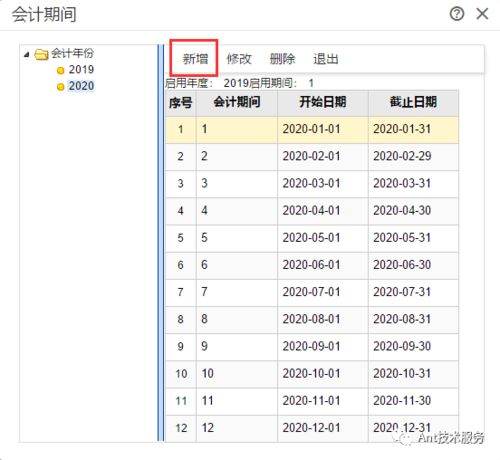 如何在Ant技術(shù)服務(wù)T軟件中建立新會計年度賬套